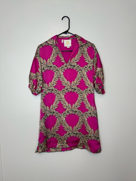 Emily Mccarthy Dresses & Skirts - Emily McCarthy Women's Pink Nude Leaf Pattern Mini Dress Size XS Vacation Resort